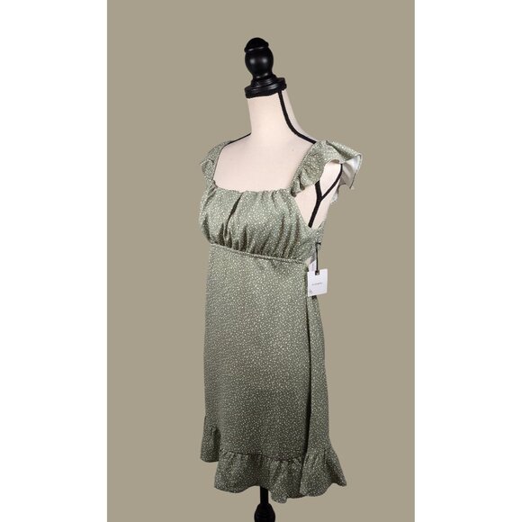 Originality Sage Flutter Sleeve Dress with Tie Back and Ruffle Hem Size XL NWT - Picture 3 of 12